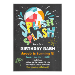 Splish Splash birthday invitation Pool party