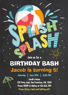 pool birthday invitations zazzle