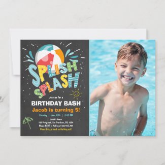 Splish Splash birthday invitation Pool party