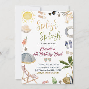 Splish Splash Birthday party Invitation