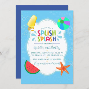 Splish Splash Birthday Party Invitation