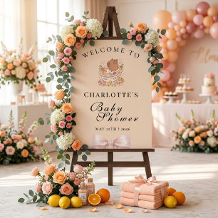 Splish Splash Capybara Baby Girl Shower welcome  Foam Board