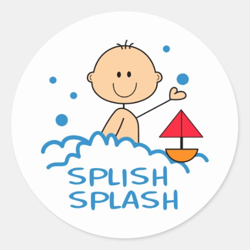 Splish Splash Classic Round Sticker