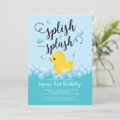 Splish Splash Duck Birthday Invitation (Standing Front)