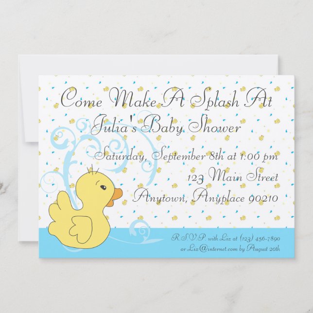 Splish Splash Ducky Baby Shower Invitation (Front)
