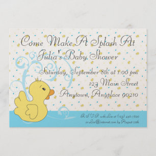 Splish Splash Ducky Baby Shower Invitation