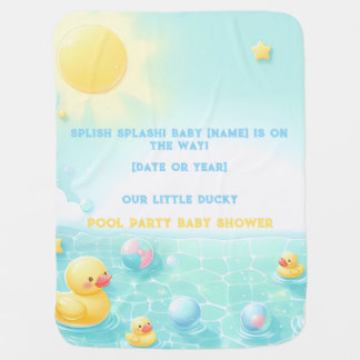 Splish Splash Ducky Pool Party Baby Shower Blanket