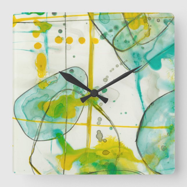 Splish Splash I Square Wall Clock (Front)