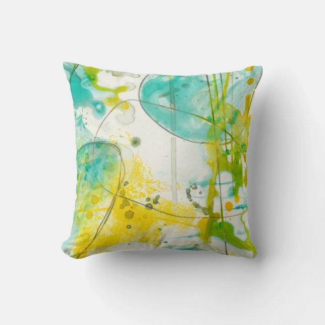 Splish Splash II Throw Pillow (Front)