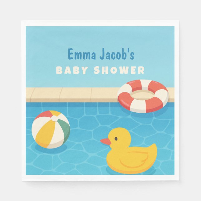 Splish Splash it's a Baby Bash Baby Shower Napkins (Front)