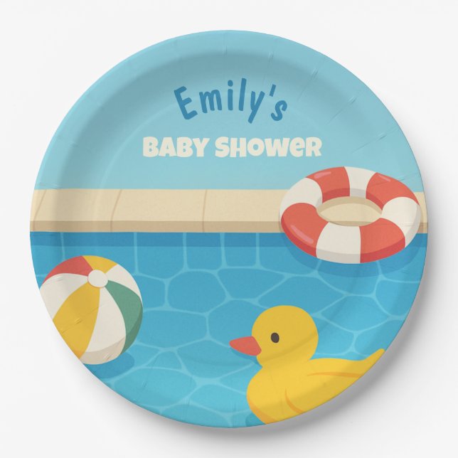 Splish Splash it's a Baby Bash Baby Shower Paper Plates (Front)