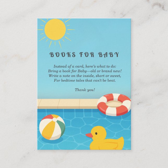 Splish Splash its a Baby Bash Books for Baby Enclosure Card (Front)