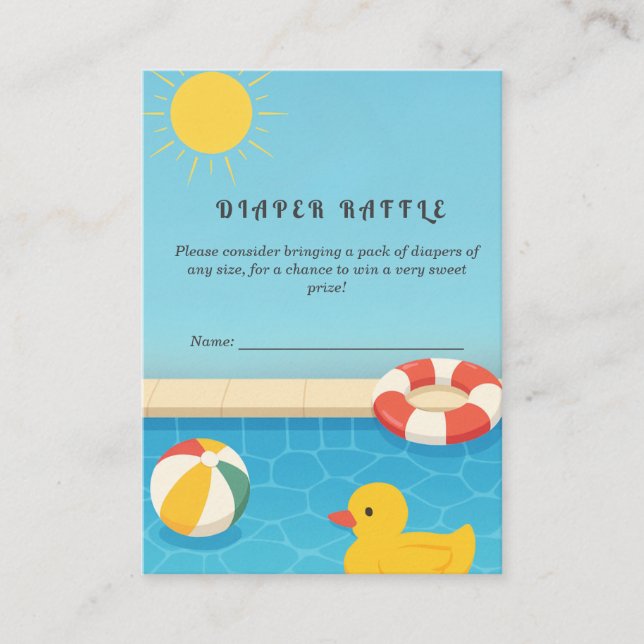 Splish Splash it's a Baby Bash Diaper Raffle Enclosure Card (Front)