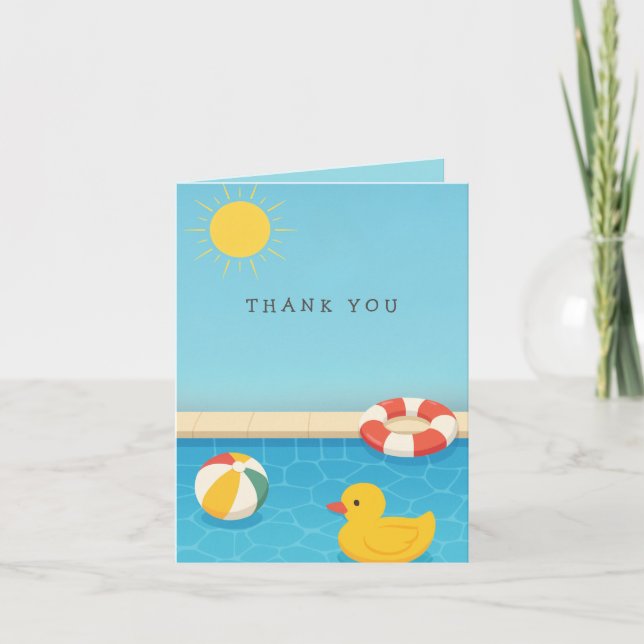 Splish Splash it's a Baby Bash Letterpress Thank You Card (Front)