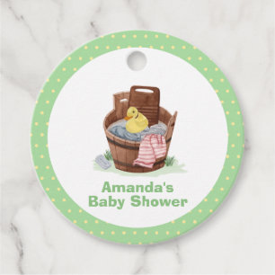 Splish Splash Laundry Tub Rubber Duck Baby Shower Favor Tags