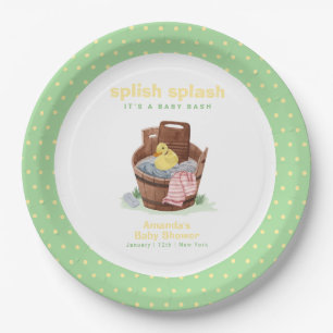 Splish Splash Laundry Tub Rubber Duck Baby Shower Paper Plates
