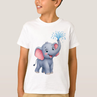 Splish Splash! Little Elephant Water Fun T-Shirt