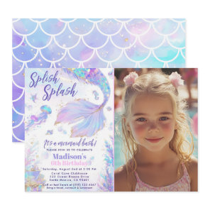 Splish Splash Mermaid Bash Birthday Invitation