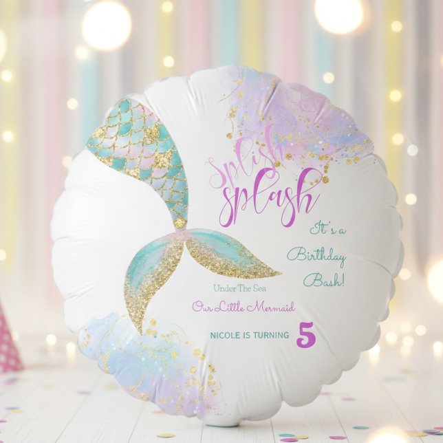Splish splash mermaid birthday bash balloon (Creator Uploaded)
