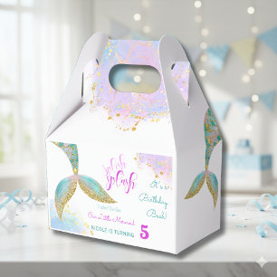 Splish splash mermaid birthday bash favor boxes