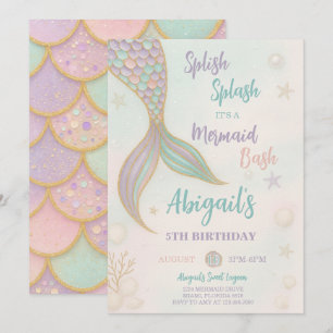 Splish Splash Mermaid Birthday Invitation