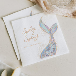 Splish Splash Mermaid Birthday  Napkins
