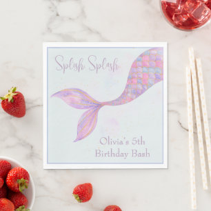Splish Splash Mermaid Birthday Napkins