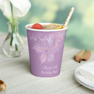 Splish Splash Mermaid Birthday Paper Cups