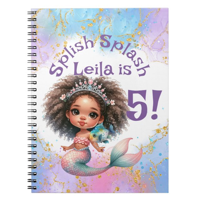 Splish Splash Mermaid Party Birthday Memory Book (Front)