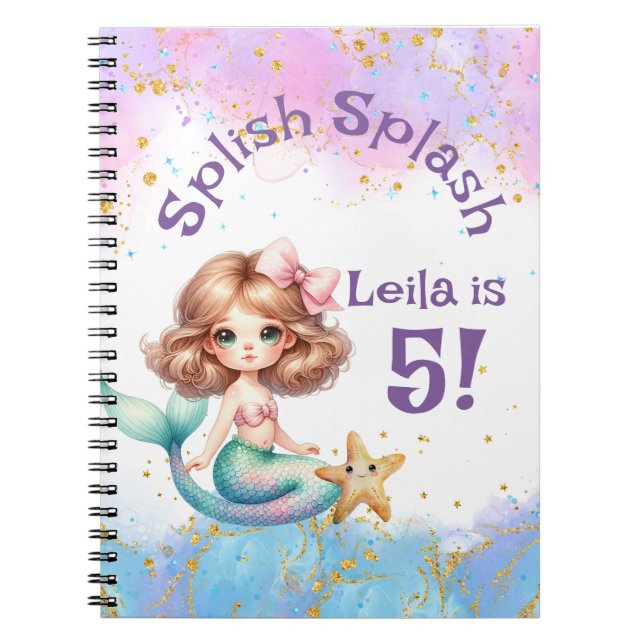 Splish Splash Mermaid Party Birthday Memory Book (Front)