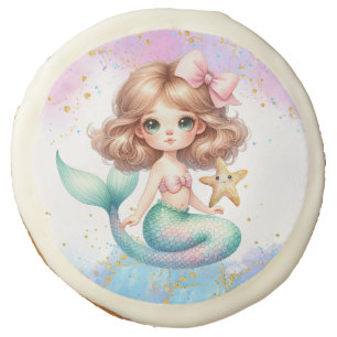 Splish Splash Mermaid Plain Party Sugar Cookies
