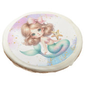 Splish Splash Mermaid Plain Party Sugar Cookies (Angled)