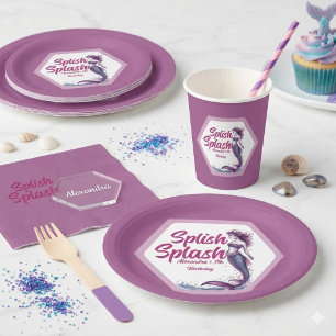 Splish Splash Mermaid Pool Party Birthday  Paper Cups