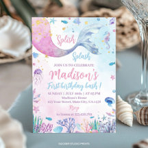 Splish Splash Mermaid Under the Sea Birthday