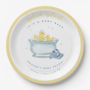 Splish Splash Mommy Duck Bathtub Baby Shower Paper Plates
