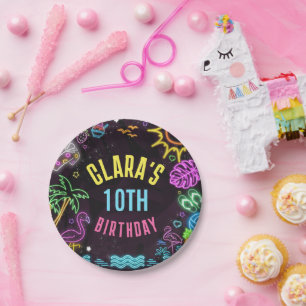 Splish Splash Party Glow Party Paper Plates