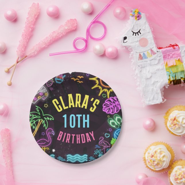 Splish Splash Party Glow Party Paper Plates (Party)