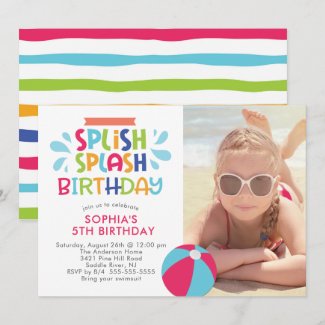 Splish Splash Pool Birthday Invitation
