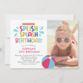 Splish Splash Pool Birthday Invitation (Front)