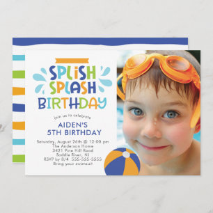 Splish Splash Pool Birthday Invitation