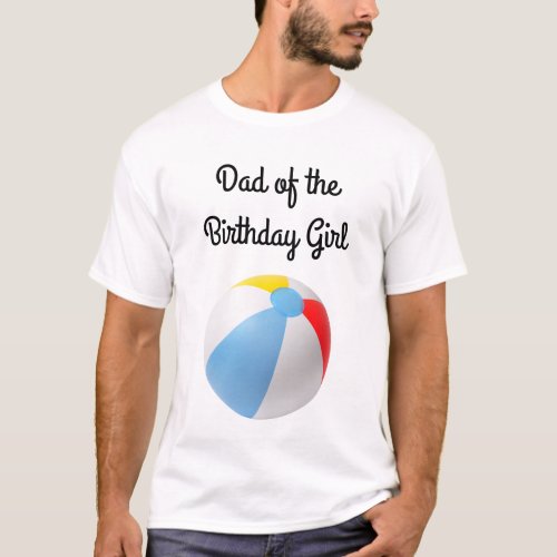 Splish Splash Pool Birthday Party Dad T_Shirt