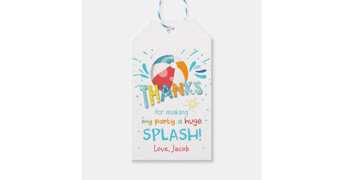 splish-splash-pool-party-bash-thank-you-gift-tags-zazzle for Free Printable Pool Party Thank You Tags Splish Splash Pool Party Bash Thank You Gift Tags | Zazzle for Free Printable Pool Party Thank You Tags