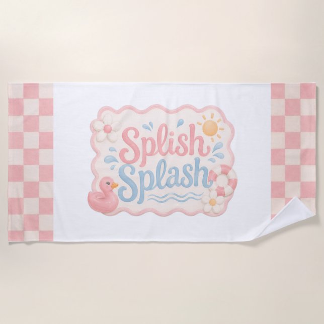 Splish Splash Pool Party Beach Towel | Favor (Front)