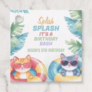 Splish Splash Pool Party Birthday Favor Tags