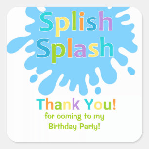 Splish Splash Pool Party Boy Birthday Sticker