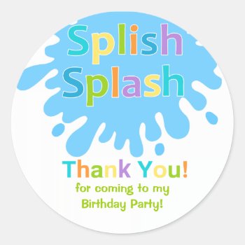 Splish Splash Pool Party Boy Birthday Sticker by SpecialOccasionCards at Zazzle