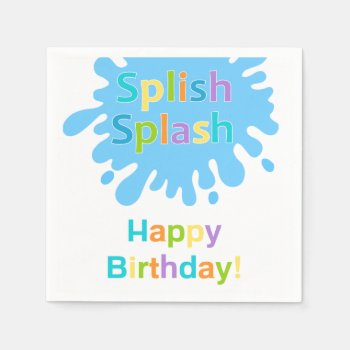 Splish Splash Pool Party Boy Paper Napkins by SpecialOccasionCards at Zazzle