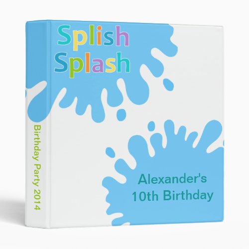 Splish Splash Pool Party Boy Photo Album Binder