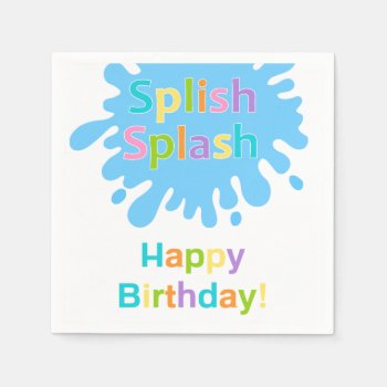 Splish Splash Pool Party Girl Paper Napkins by SpecialOccasionCards at Zazzle