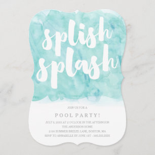 Splish Splash   Pool Party Invitation